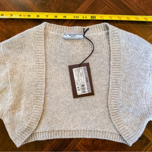 NWT Prada Cashmere Wool Bolero Sweater in Marmo Gray Size 40 (US 4) - Picture 9 of 13